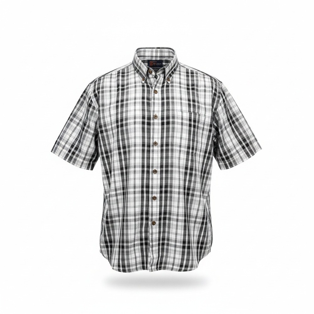 Walnut Creek Mens Plaid Short Sleeve Button Down Shirt XL 60 Cotton 40 Polyester